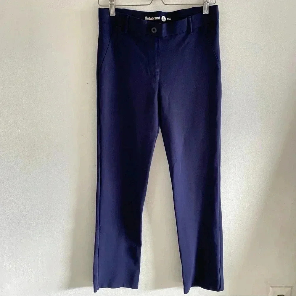 NWOT Betabrand Navy Dress Yoga Pant Medium Long - Picture 2 of 10